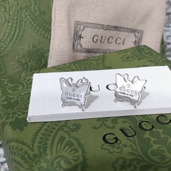 Gucci Jewelry - 🦋NEW, Gucci Sterling Silver Butterfly Trademark Logo Earrings